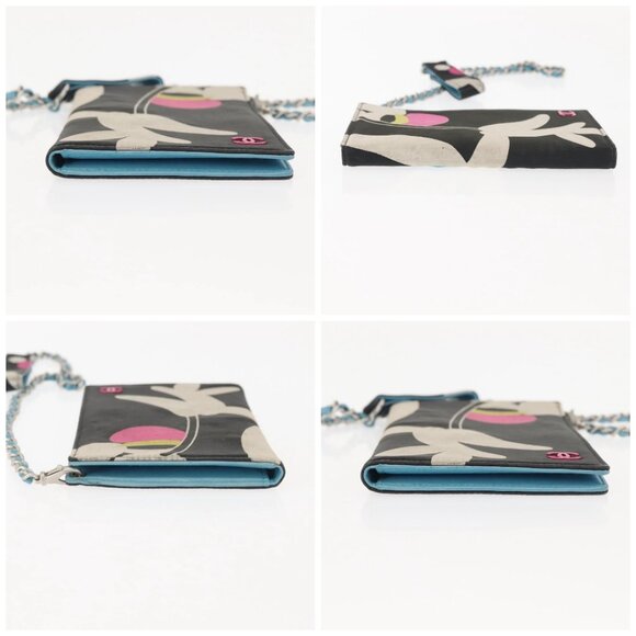 CHANEL Chain Compact Wallet Satin Black CC Auth 143013 - Picture 16 of 16